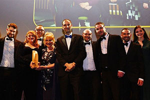 Manchester Metroplitan University at the Times Higher Education awards ceremony.