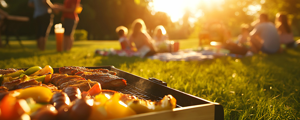 People enjoying a social event at a park.