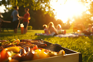 People enjoying a social event at a park.