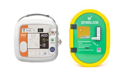 Defibsafe 2 Unlocked Cabinet and iPAD SP1 Fully Automatic AED Bundle.