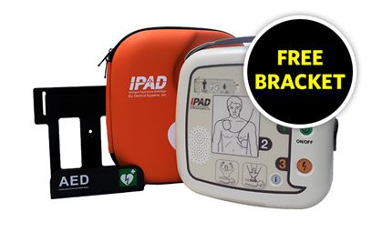 iPAD SP1 Fully Automatic Defibrillator and Wall Bracket Bundle.