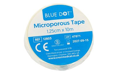 Blue Dot Microporous Tape 1.25cm x 10m