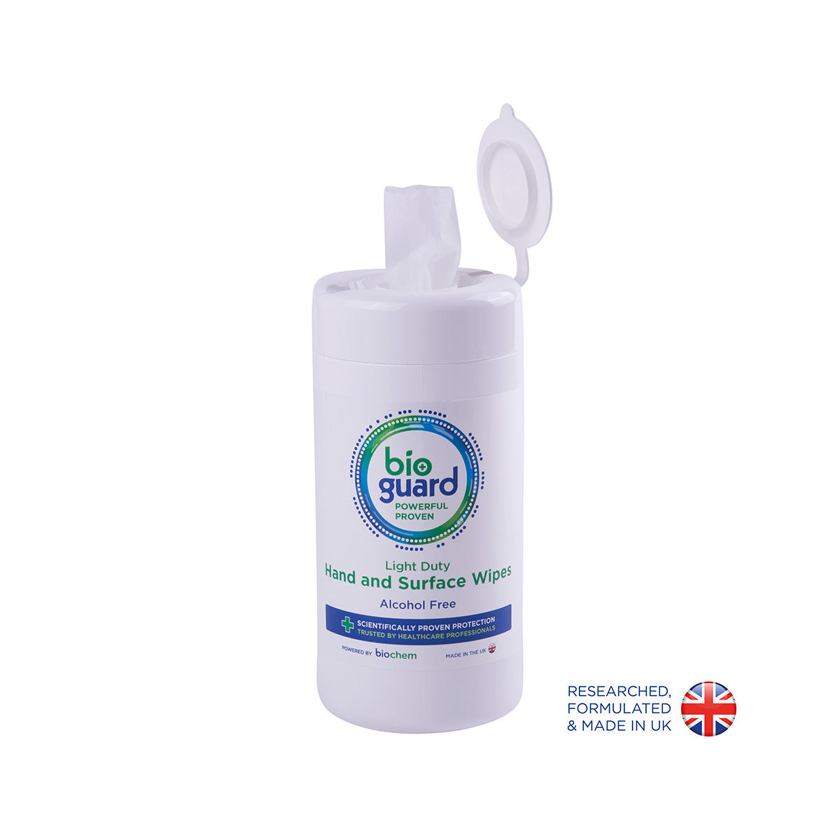 Tub of 200 Bioguard Light Duty Hand and Surface Wipes