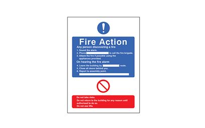 Fire Action Notice Vinyl Sign