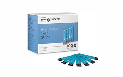 Pack of 100 Kinetic Wellbeing Blood Glucose Test Strips
