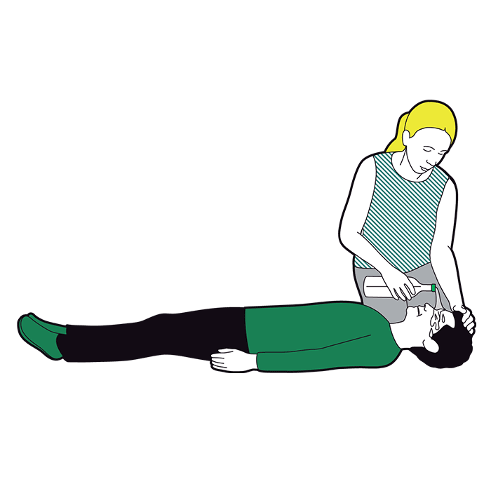 Chemical burns first aid - flood the burn with cool running water for at least 20 minutes