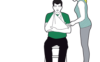 Arm sling - check circulation in fingertips