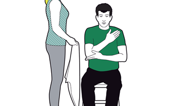 Elevation sling - ask the casualty  to support the