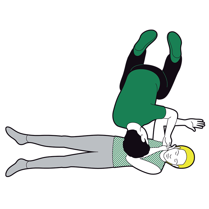 Adult recovery position - bring their other arm across their chest and place back of their hand against cheek