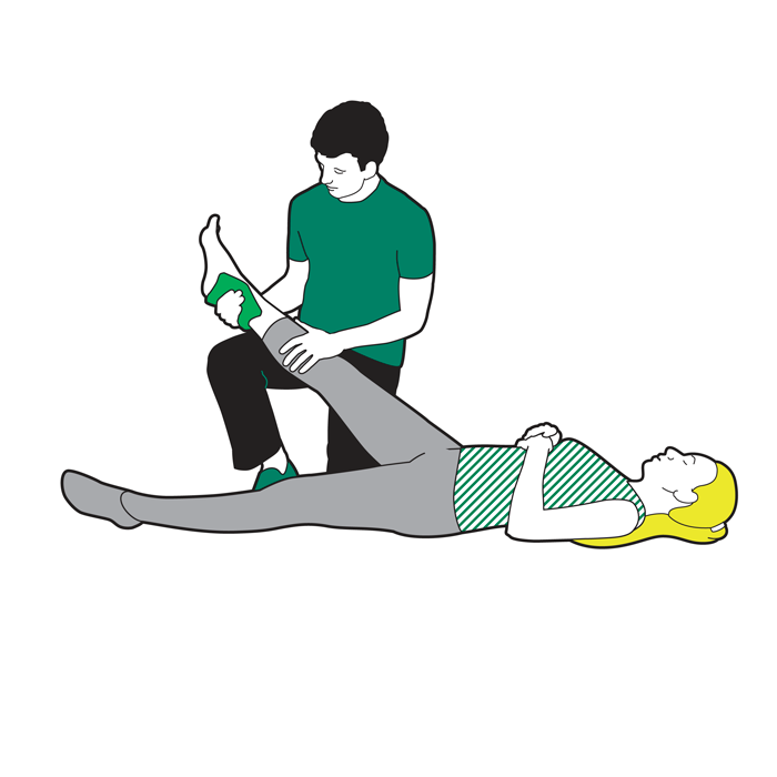 Putting ice on a strain or sprain