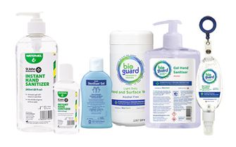 Hand sanitisers, wipes and disinfectants