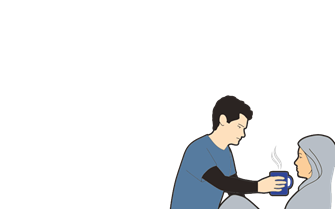 person wrapped in blanket