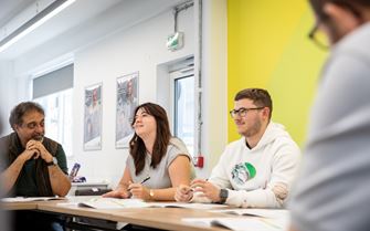 A class learning about mental health first aid.