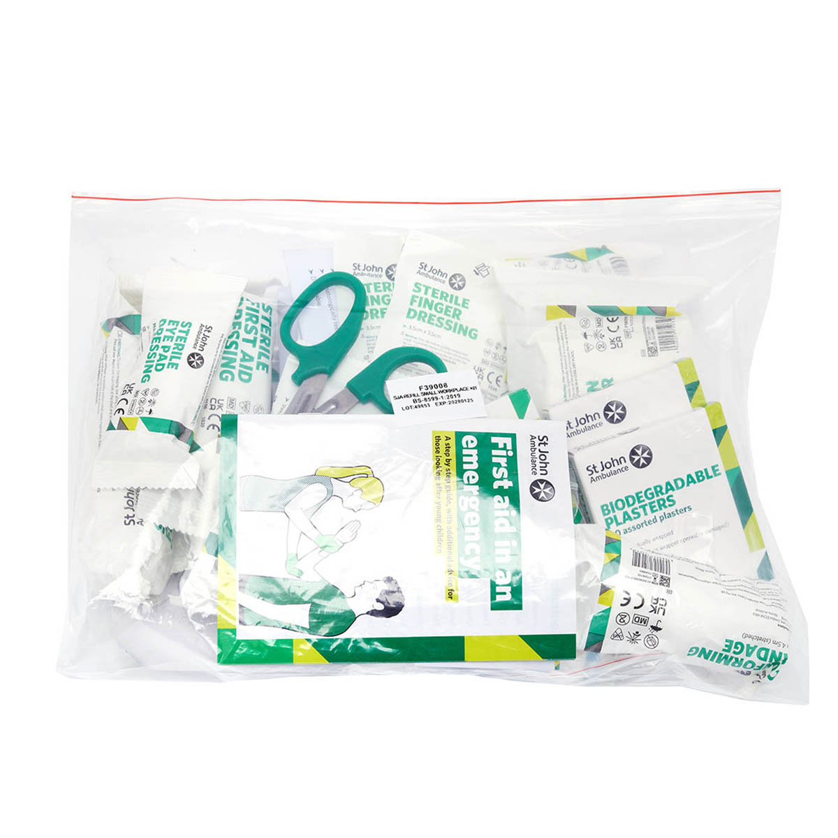 St John Ambulance Workplace Refill First Aid Kit BS 8599-1:2019