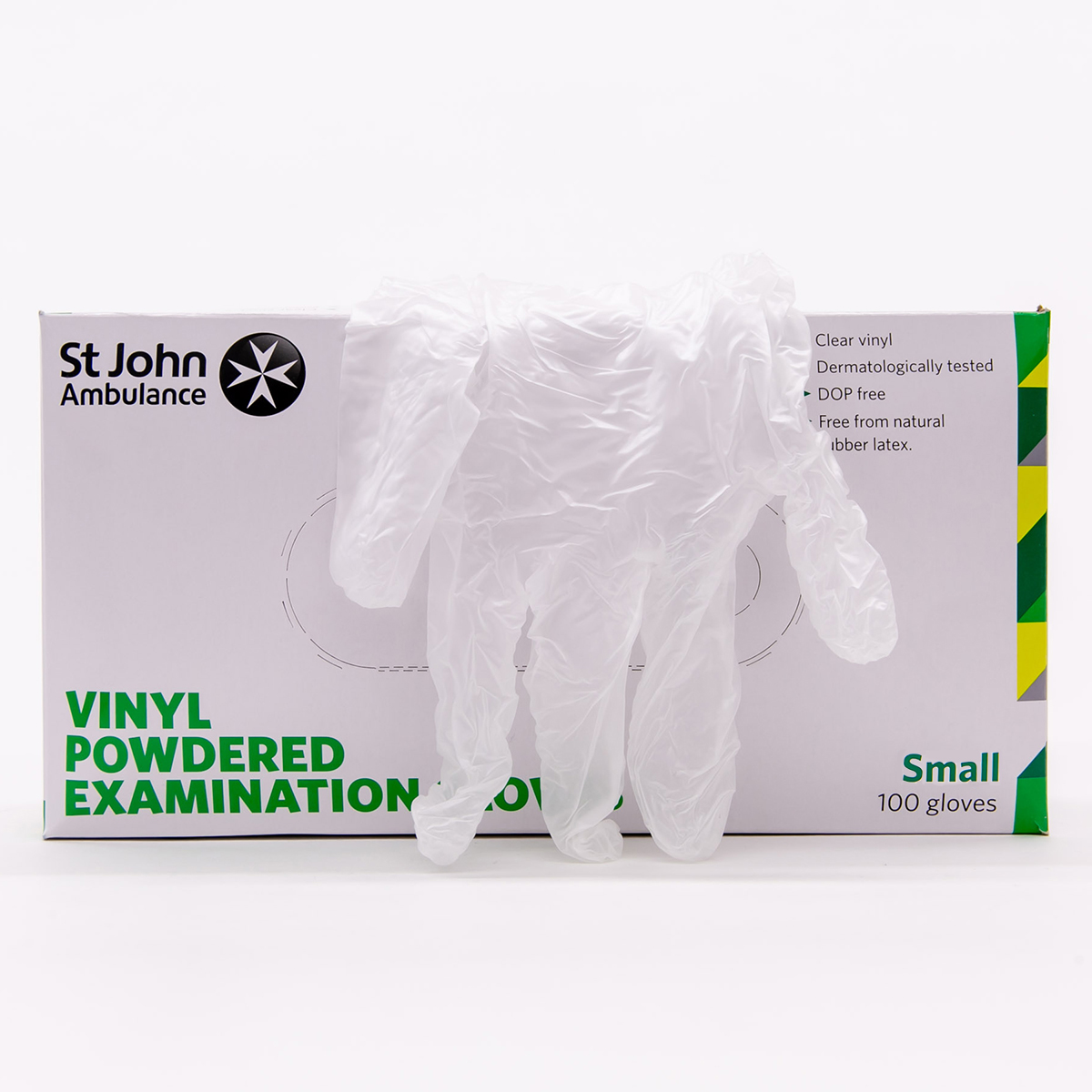 Box of 100 St John Ambulance Vinyl Pre-Powdered Gloves