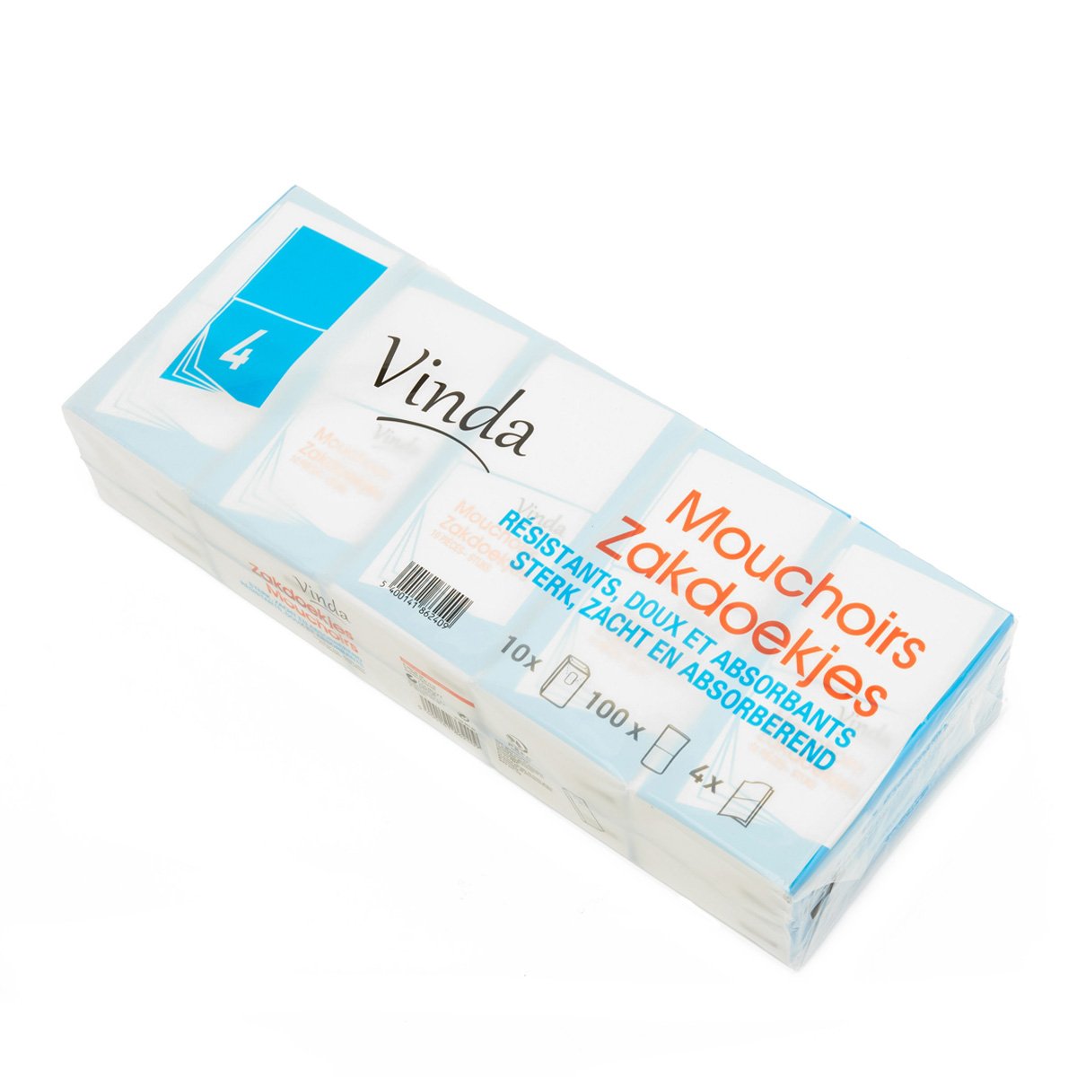 Vinda Soft 4-Ply Tissues - Pack of 10