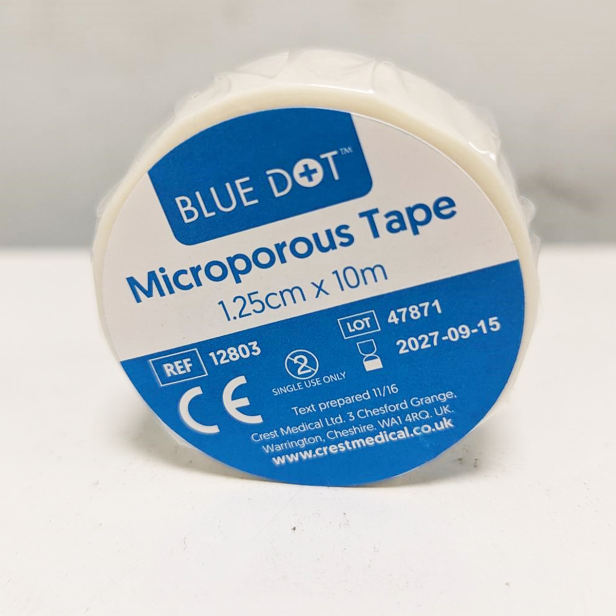 Blue Dot Microporous Tape 1.25cm x 10m