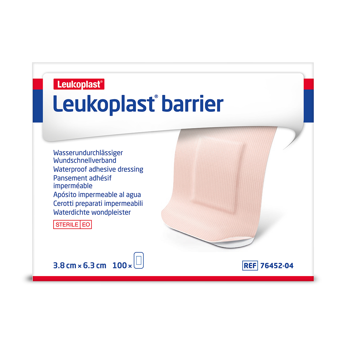 Pack of 100 3.8cm x 6.3cm Leukoplast Barrier Plasters