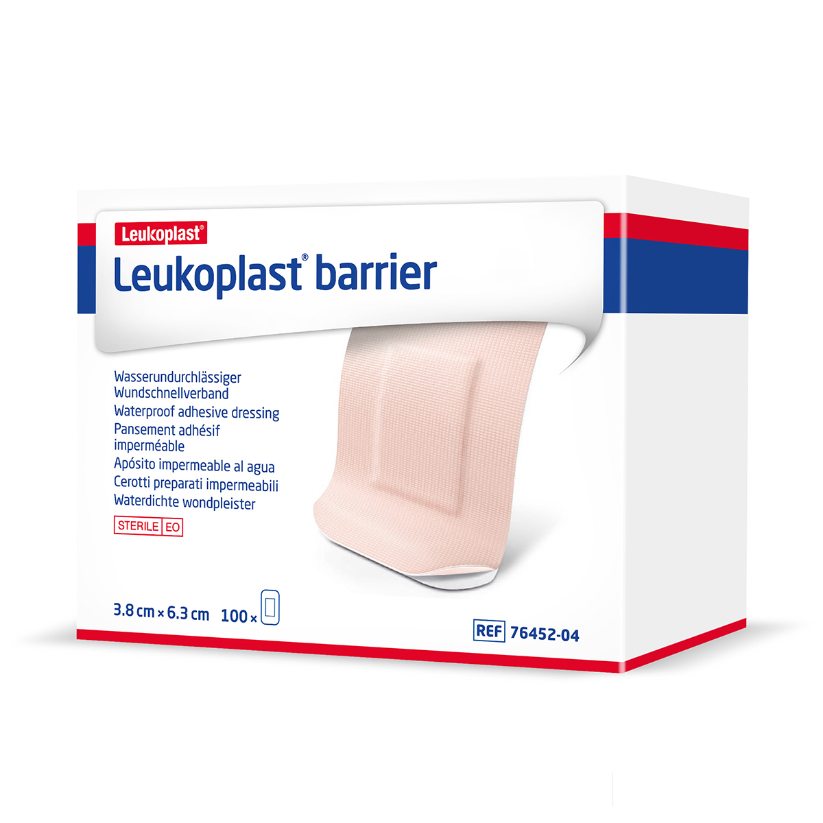 Pack of 100 3.8cm x 6.3cm Leukoplast Barrier Plasters