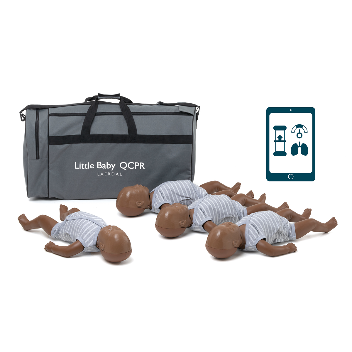 Pack of 4 Laerdal Little Baby QCPR Dark Skin Training Manikins